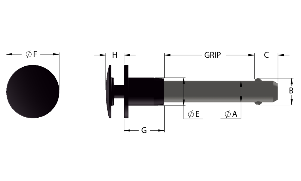 Domed Button Handle Pin